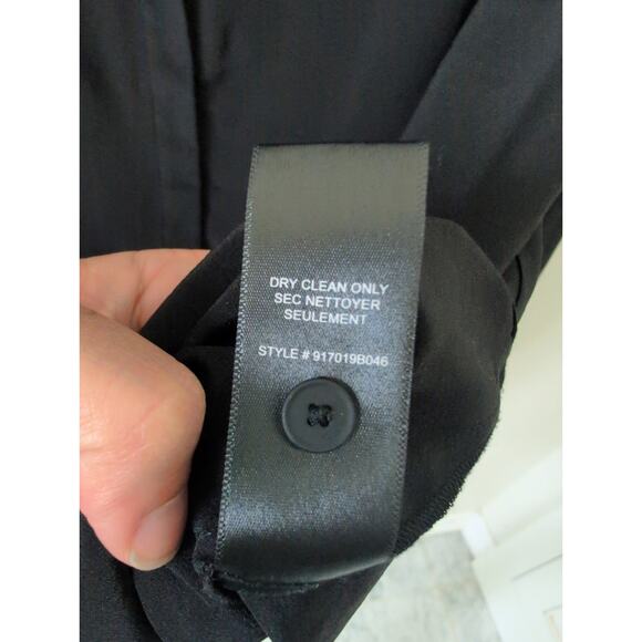 Rebecca Taylor Black Tie Sleeve Silk Blouse size 12 - Picture 5 of 6